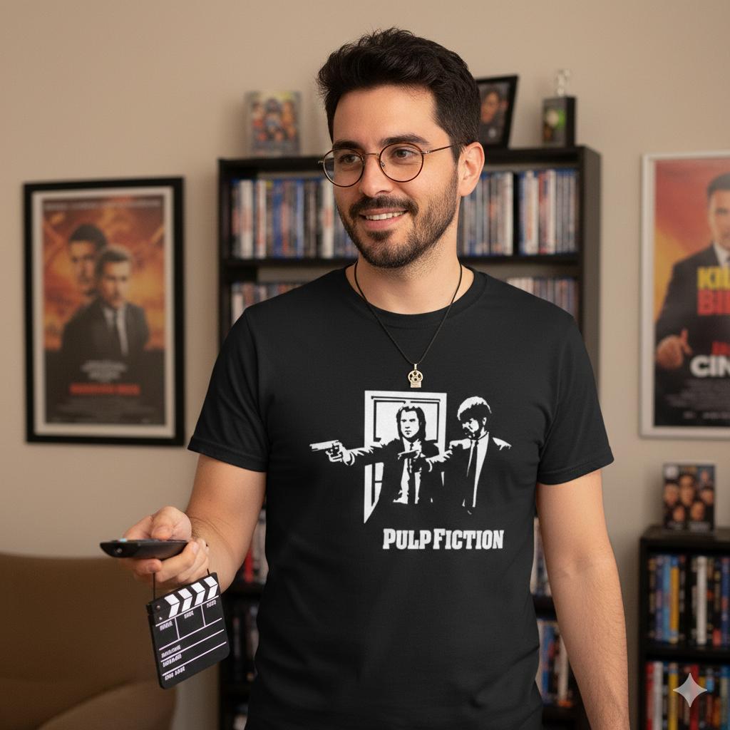 Polera Negra Pulp Fiction Estampada 100% Algodón Estilo Cine-4