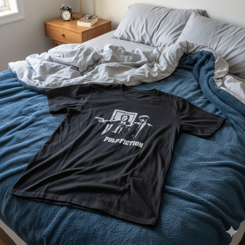 Polera Negra Pulp Fiction Estampada 100% Algodón Estilo Cine-6