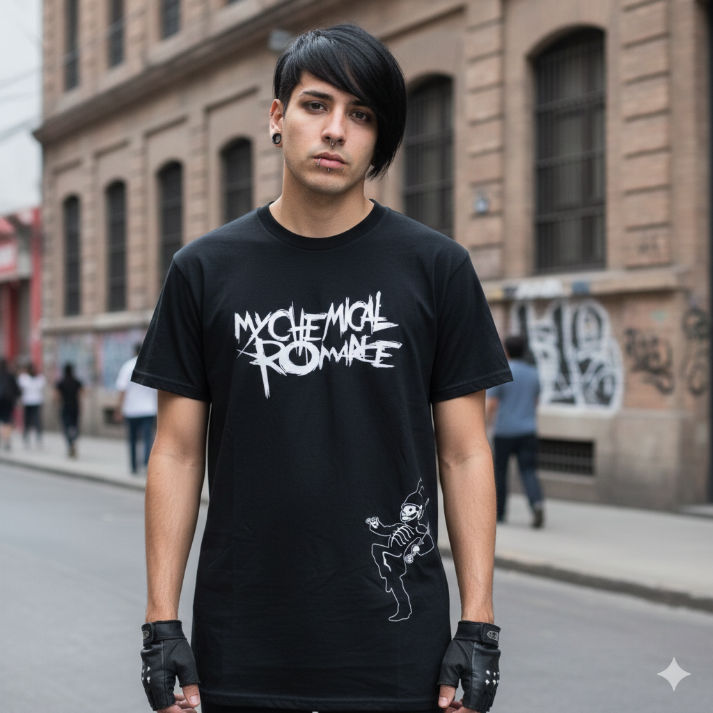 Polera Negra My Chemical Romance Welcome to the Black Parade Estampada 100% Algodón Estilo Rock-4