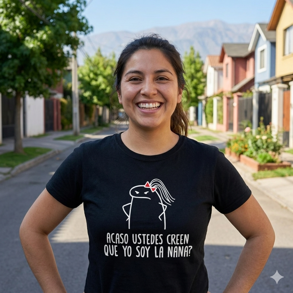 Polera Negra Acaso Ustedes Creen Que Yo Soy La Nana Estampada 100% Algodón Estilo Mamá-2