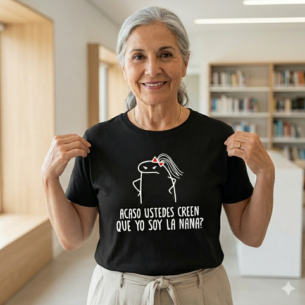 Polera Negra Acaso Ustedes Creen Que Yo Soy La Nana Estampada 100% Algodón Estilo Mamá-3