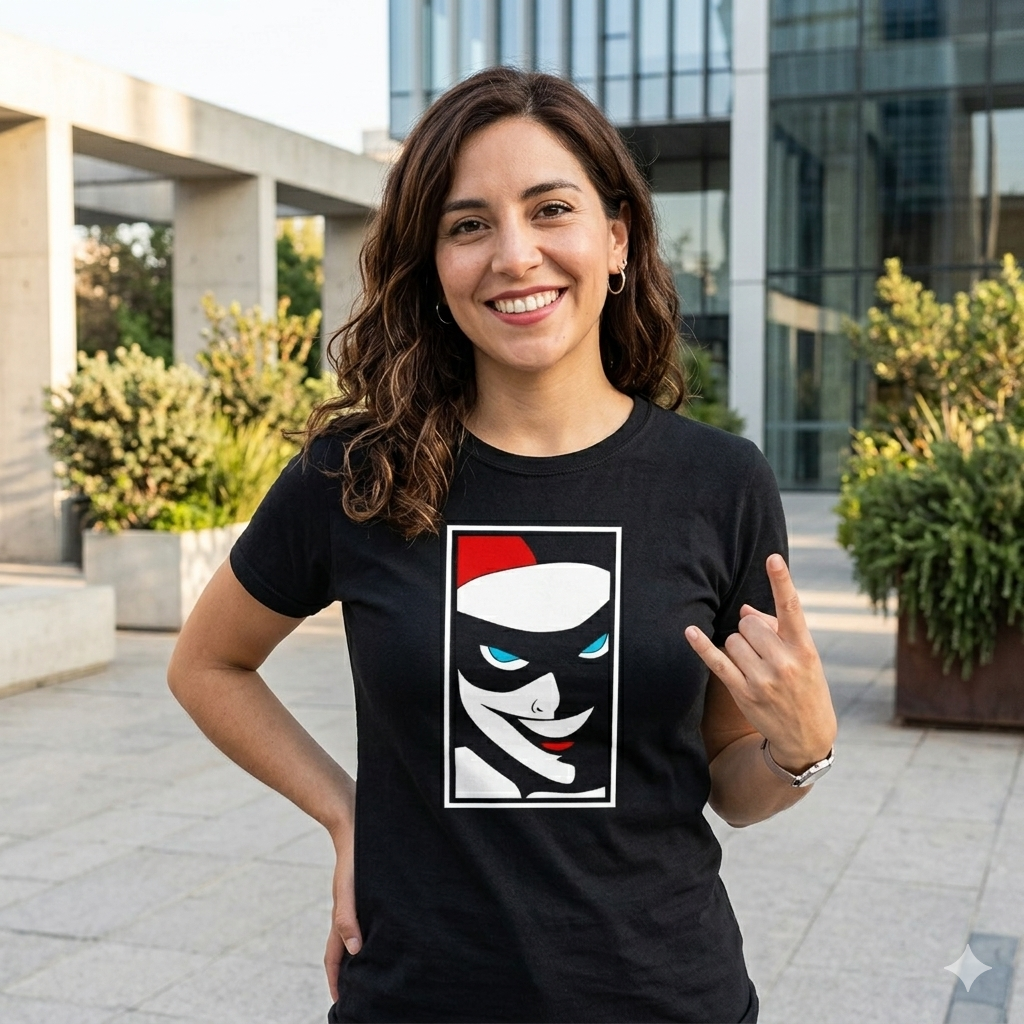 Polera Negra Harley Quinn from Batman Estampada 100% Algodón-3