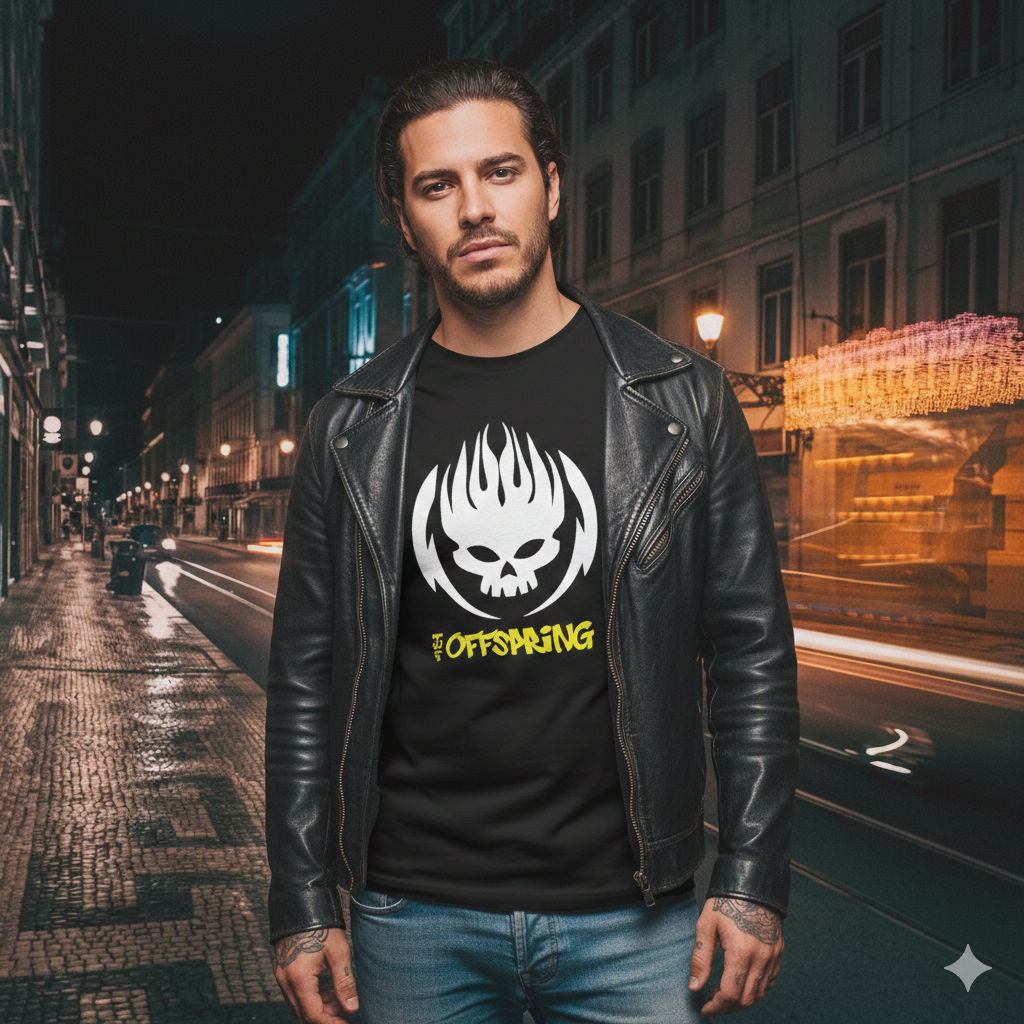 Polera Negra The Offspring Estampada 100% Algodón Estilo Rock-2