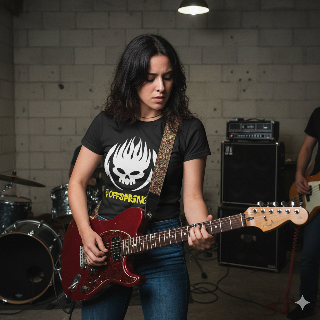 Polera Negra The Offspring Estampada 100% Algodón Estilo Rock-3