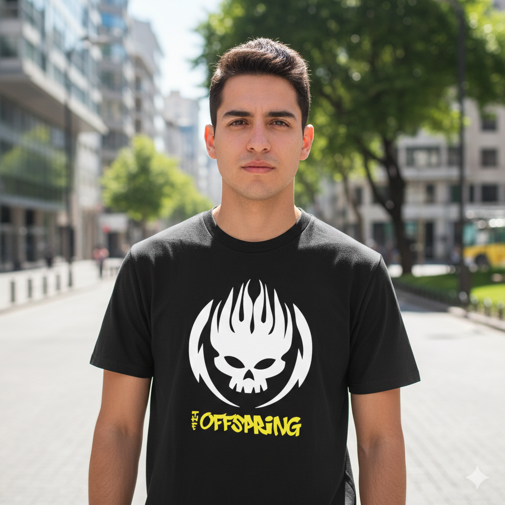 Polera Negra The Offspring Estampada 100% Algodón Estilo Rock-4