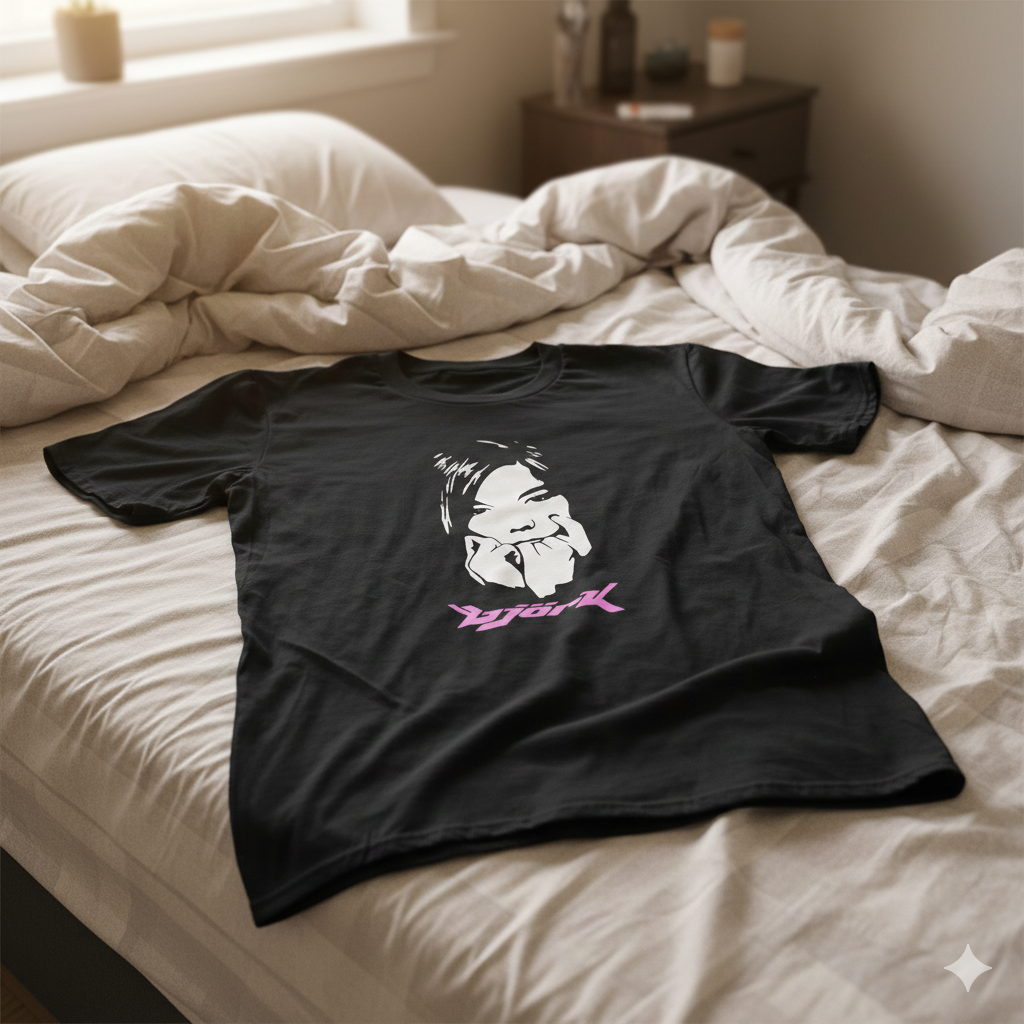 Polera Negra Bjork Estampada 100% Algodón Estilo Música-6