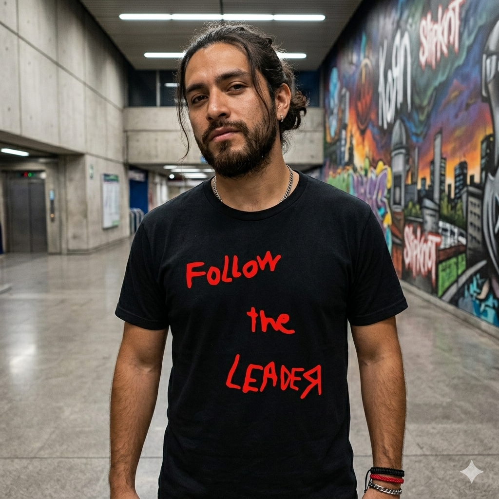 Polera Negra KoRn Follow The Leader Estampada 100% Algodón Estilo Rock-2