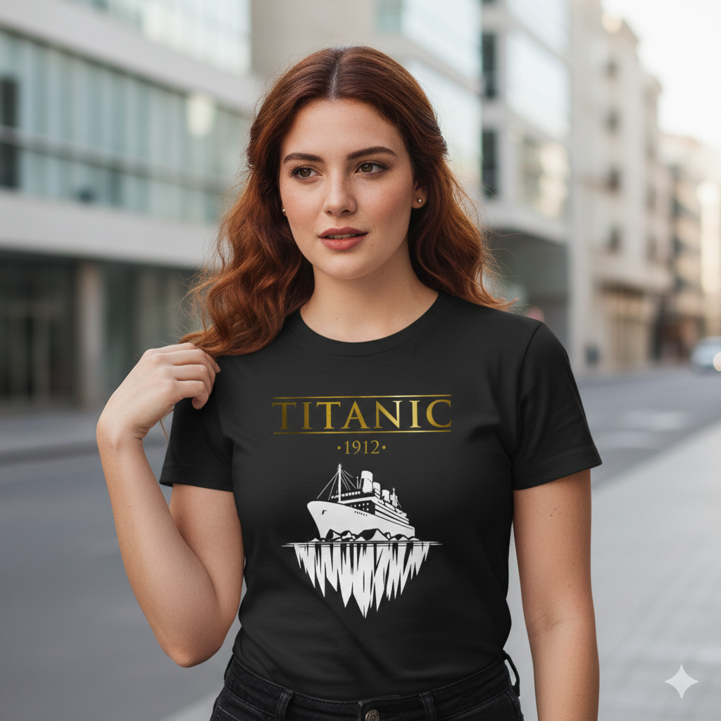 Polera Negra Titanic La Película Estampada 100% Algodón Estilo Películas-2