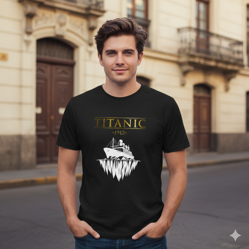 Polera Negra Titanic La Película Estampada 100% Algodón Estilo Películas-3