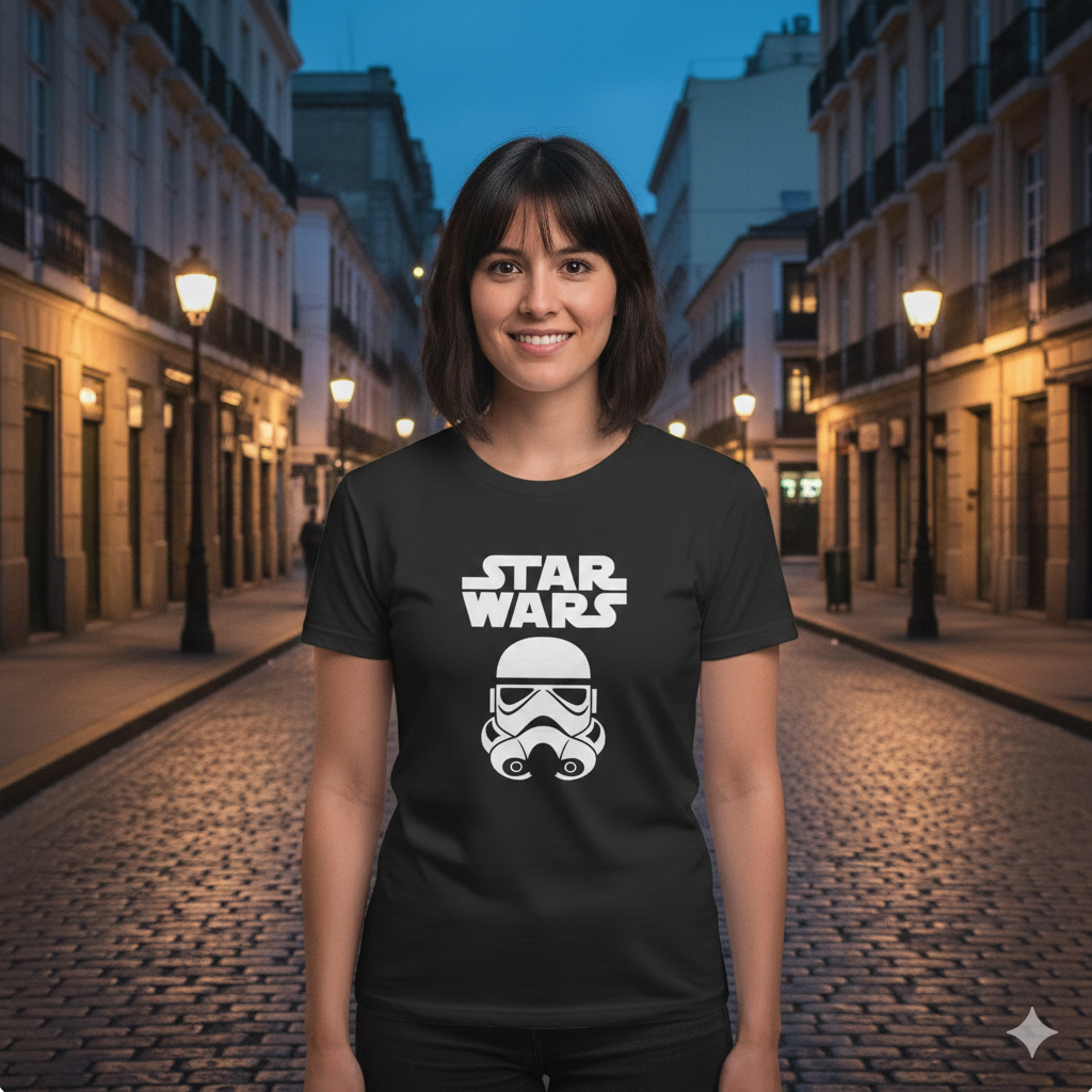 Polera Negra Star Wars Stormtroopers Estampada 100% Algodón Estilo Películas-2