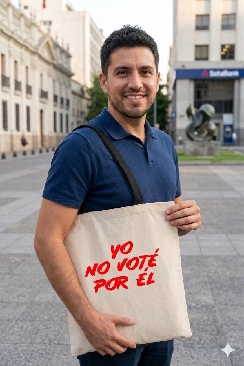 Tote Bag Asas Negras Yo No Voté Por Él en rojo Estampado 38x42 Cm Algodón-2