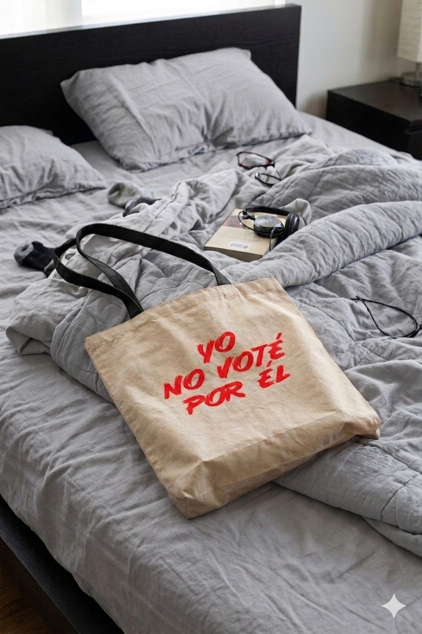 Tote Bag Asas Negras Yo No Voté Por Él en rojo Estampado 38x42 Cm Algodón-4