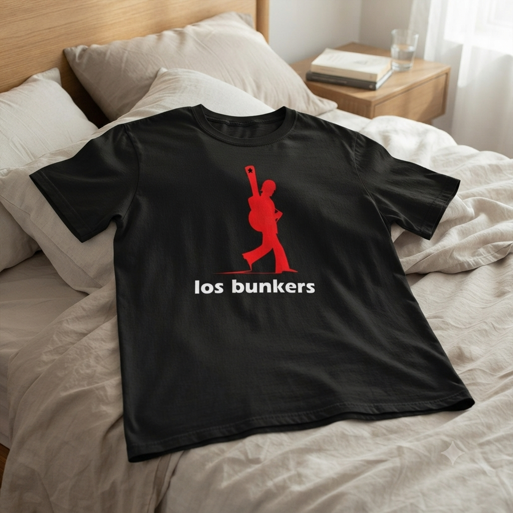 Polera Negra Los Bunkers Estampada 100% Algodón Estilo Rock-4
