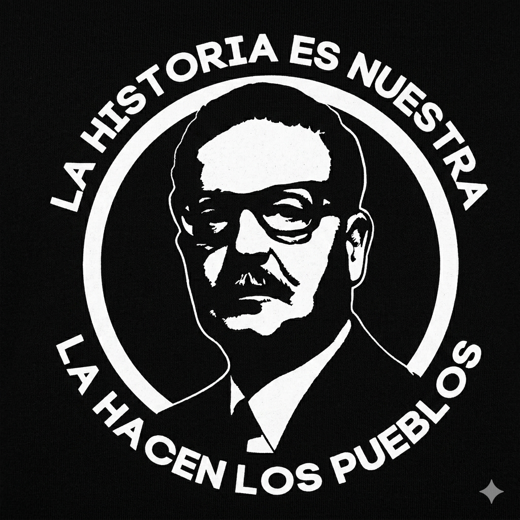 Polerón Negro Salvador Allende Estampado Estilo Presente!-1