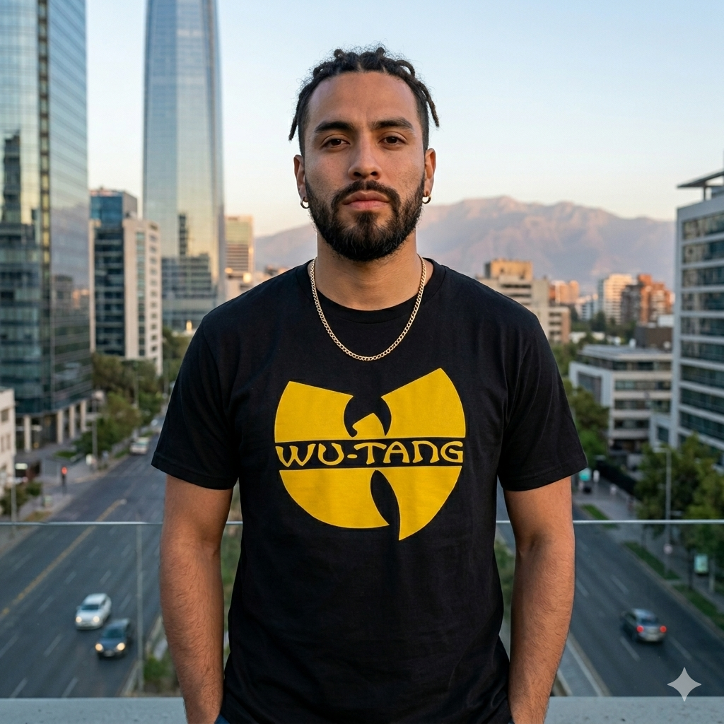 Polera Negra Wu-Tang Clan Estampada 100% Algodón Estilo Hip Hop-2