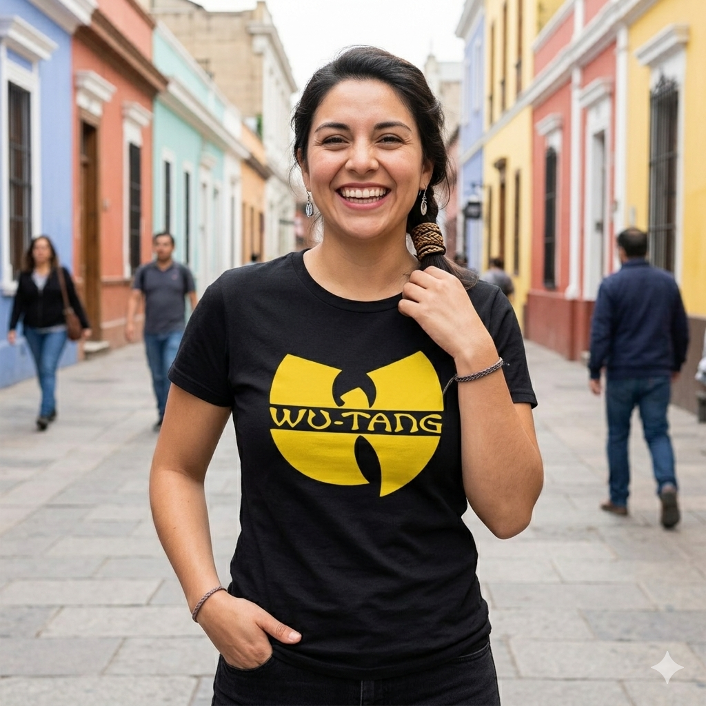 Polera Negra Wu-Tang Clan Estampada 100% Algodón Estilo Hip Hop-3