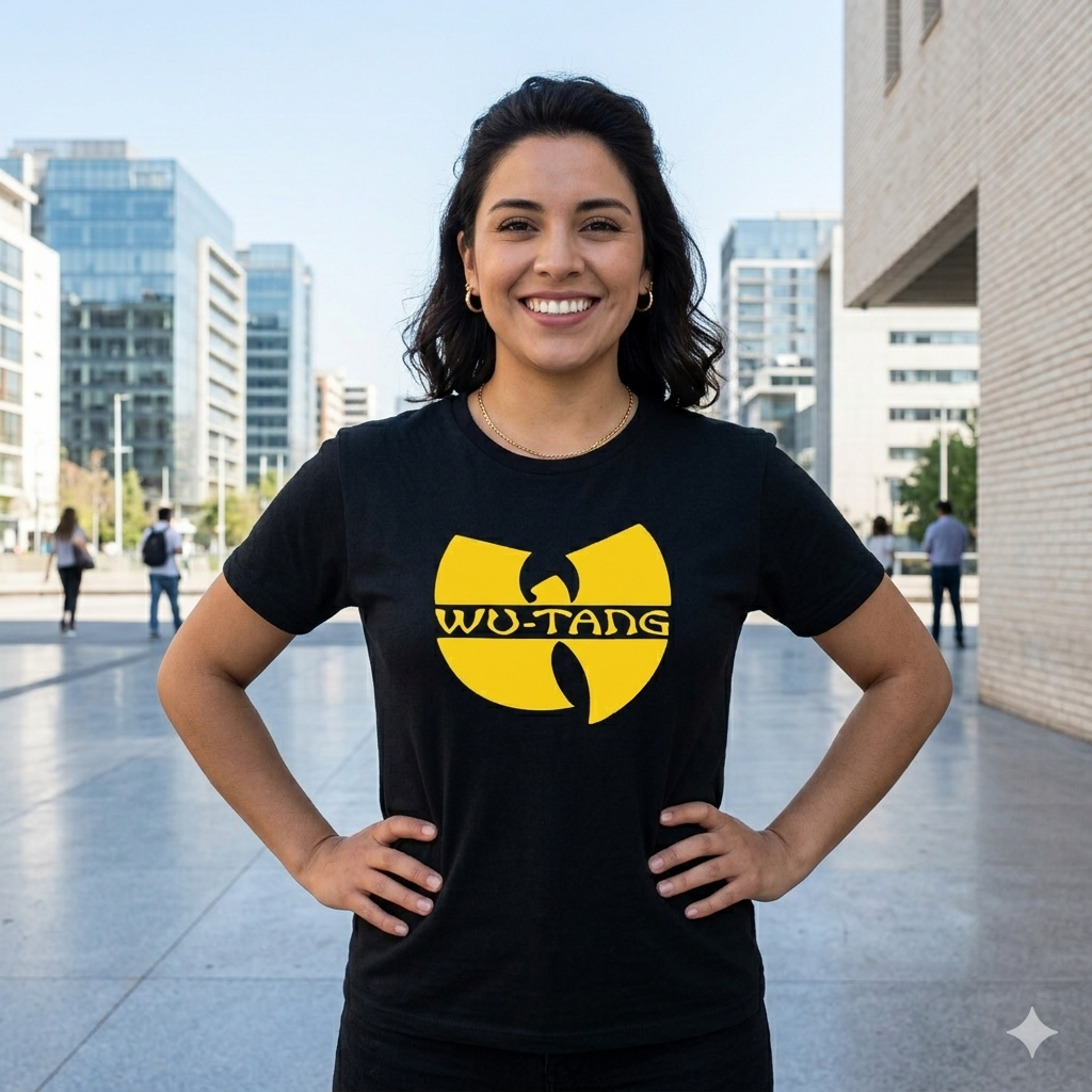 Polera Negra Wu-Tang Clan Estampada 100% Algodón Estilo Hip Hop-5