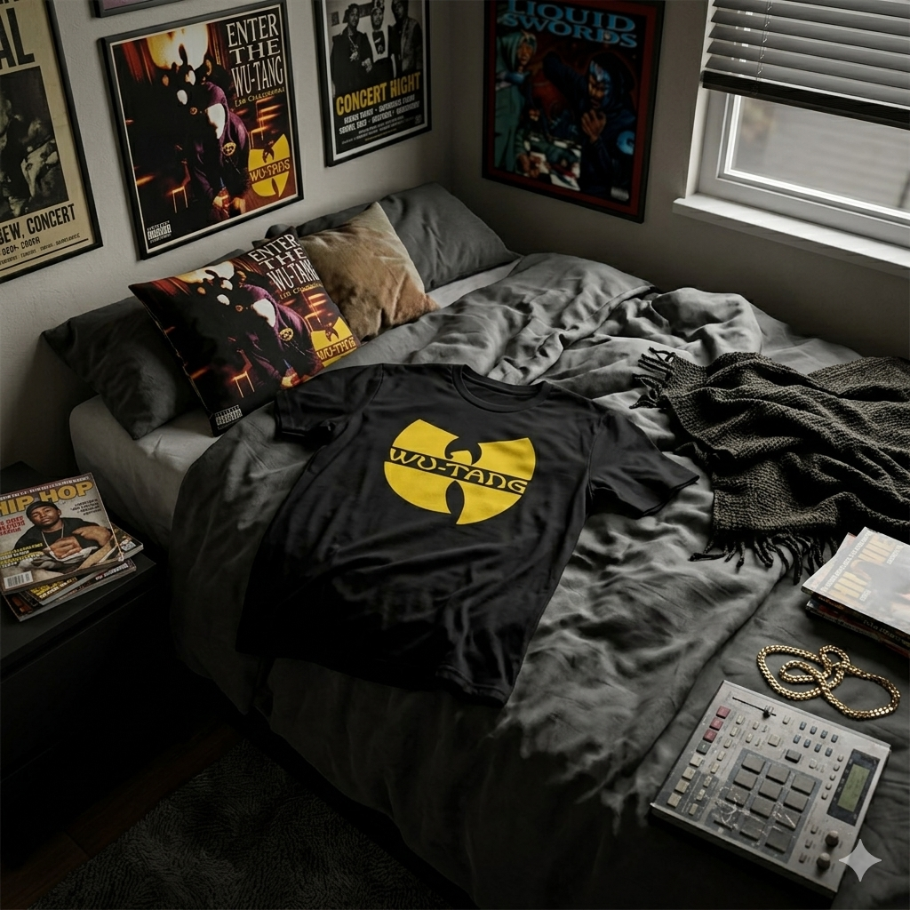 Polera Negra Wu-Tang Clan Estampada 100% Algodón Estilo Hip Hop-6
