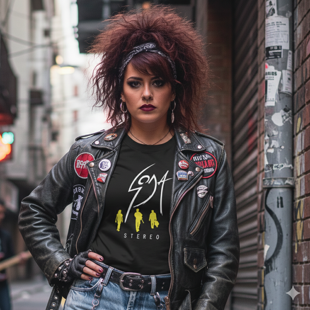 Polera Negra Soda Stereo Siluetas Estampada 100% Algodón Estilo Rock-5