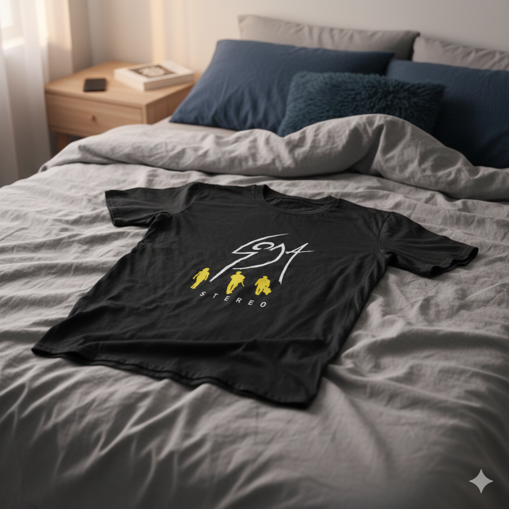 Polera Negra Soda Stereo Siluetas Estampada 100% Algodón Estilo Rock-6