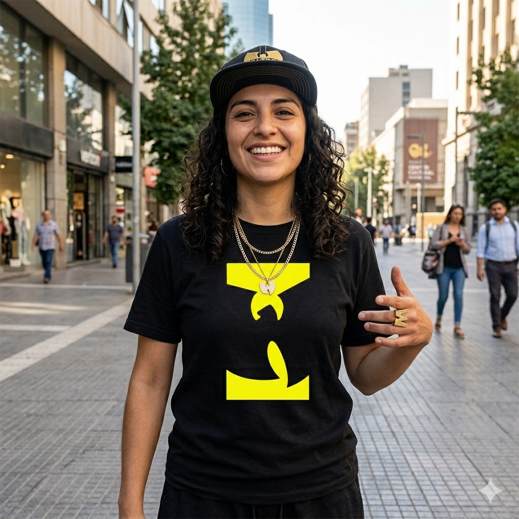 Polera Negra Wu-Tang Estampada 100% Algodón Estilo Hip Hop-3