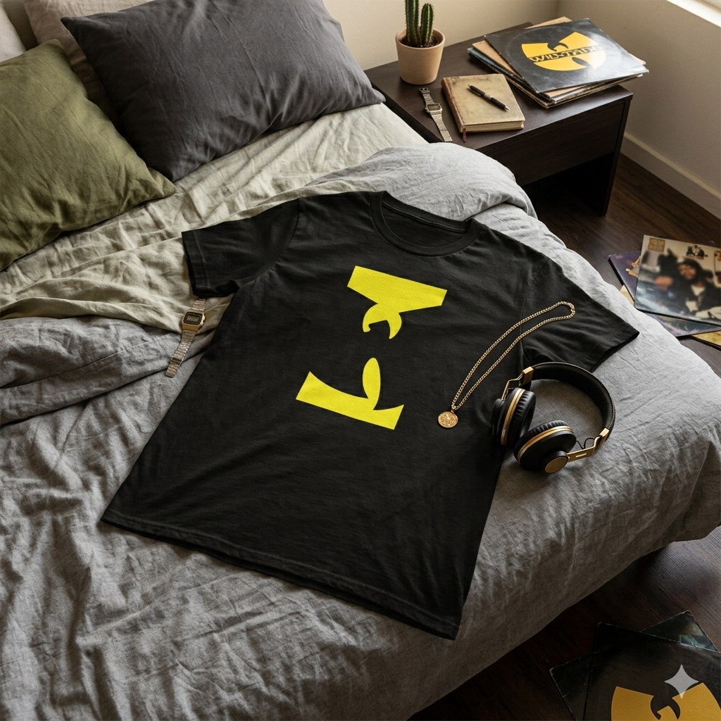 Polera Negra Wu-Tang Estampada 100% Algodón Estilo Hip Hop-6