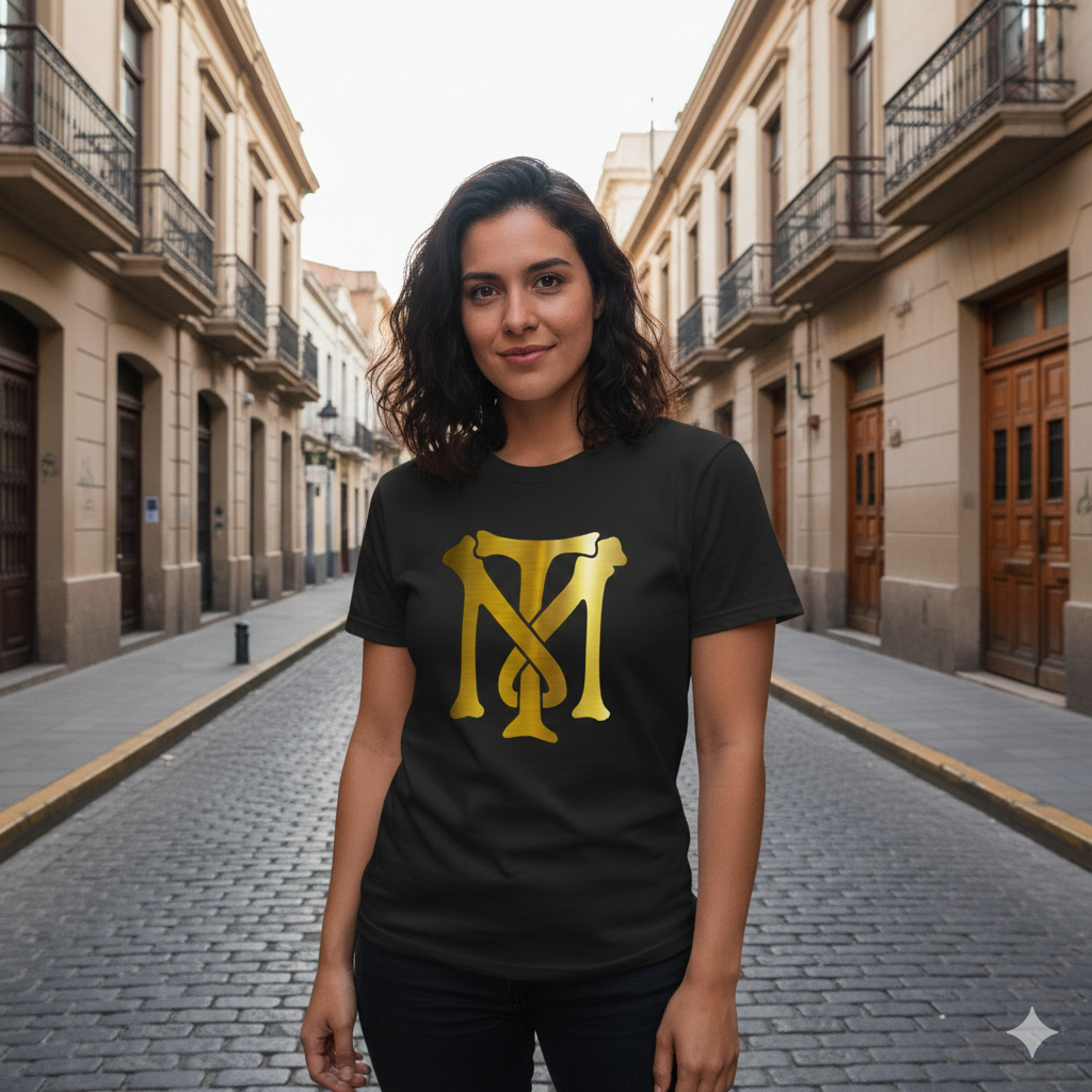 Polera Negra Scarface Tony Montana Logo en Dorado Estampada 100% Algodón Estilo Películas-3