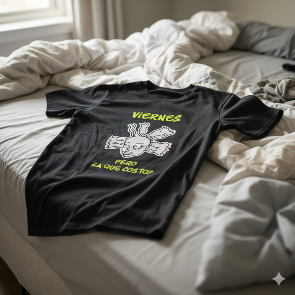 Polera Negra Viernes Pero A Que Costo Estampada 100% Algodón Estilo Puro-6