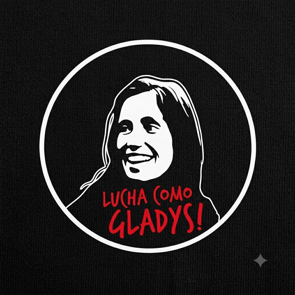 Polera Negra Lucha Como Gladys Estampada 100% Algodón -1