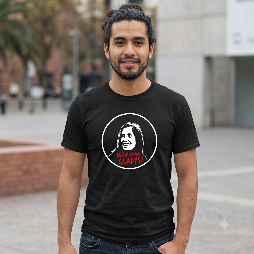 Polera Negra Lucha Como Gladys Estampada 100% Algodón -4