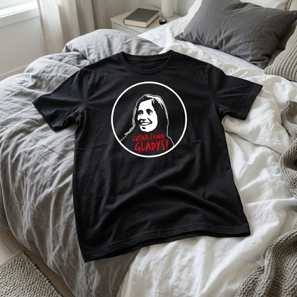 Polera Negra Lucha Como Gladys Estampada 100% Algodón -6