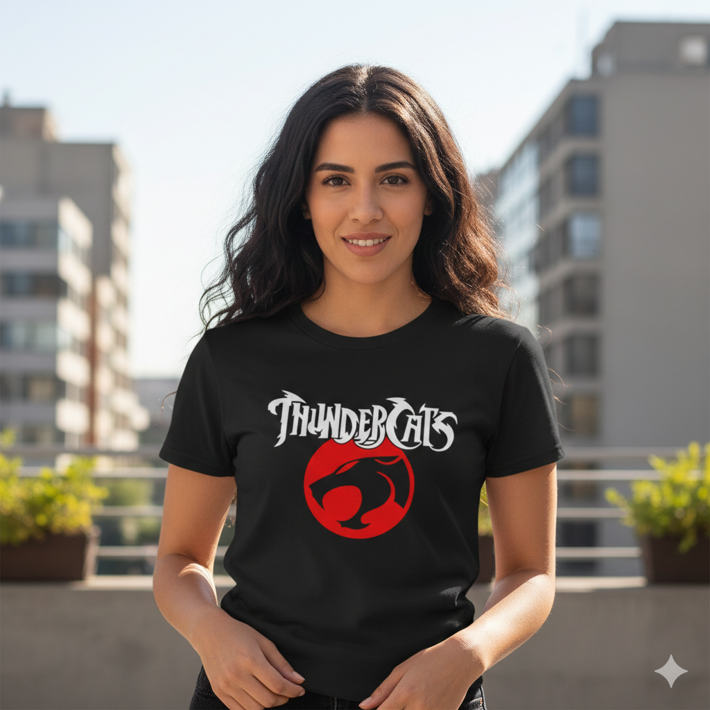Polera Negra ThunderCats Estampada 100% Algodón Estilo Retro-3