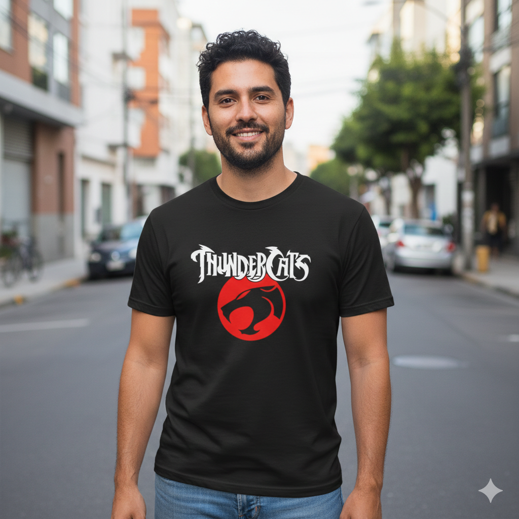 Polera Negra ThunderCats Estampada 100% Algodón Estilo Retro-4