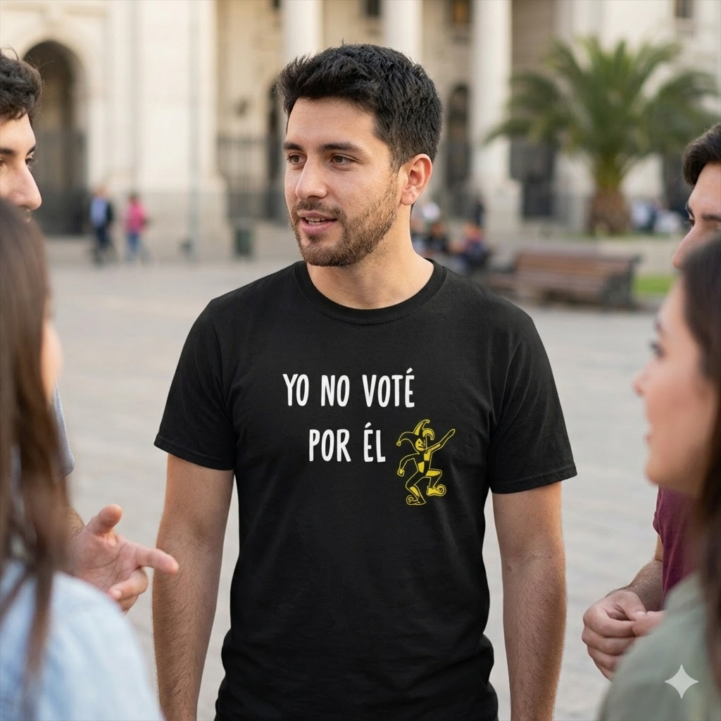 Polera Negra Yo No Voté Por Él Estampada 100% Algodón Estilo-4