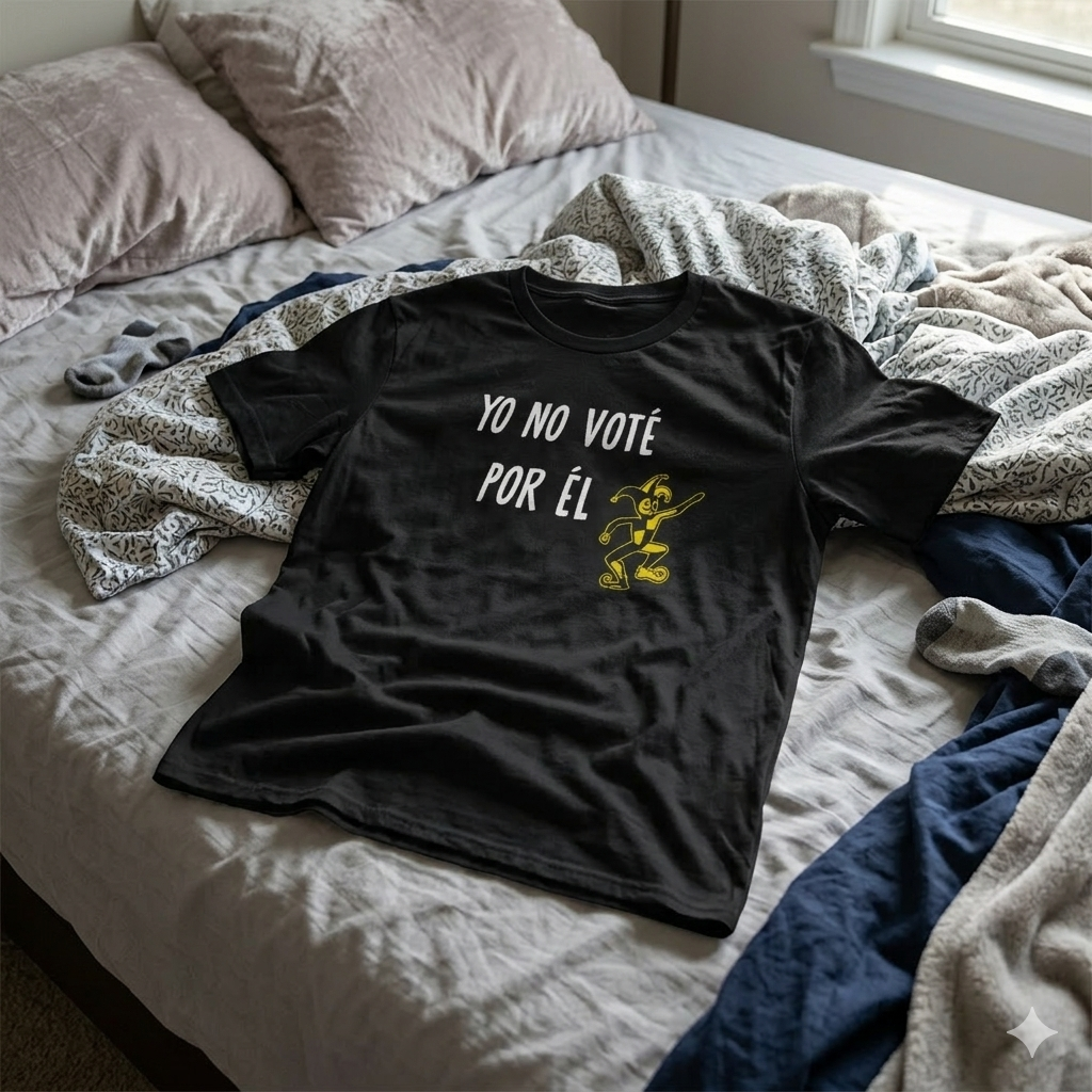 Polera Negra Yo No Voté Por Él Estampada 100% Algodón Estilo-6