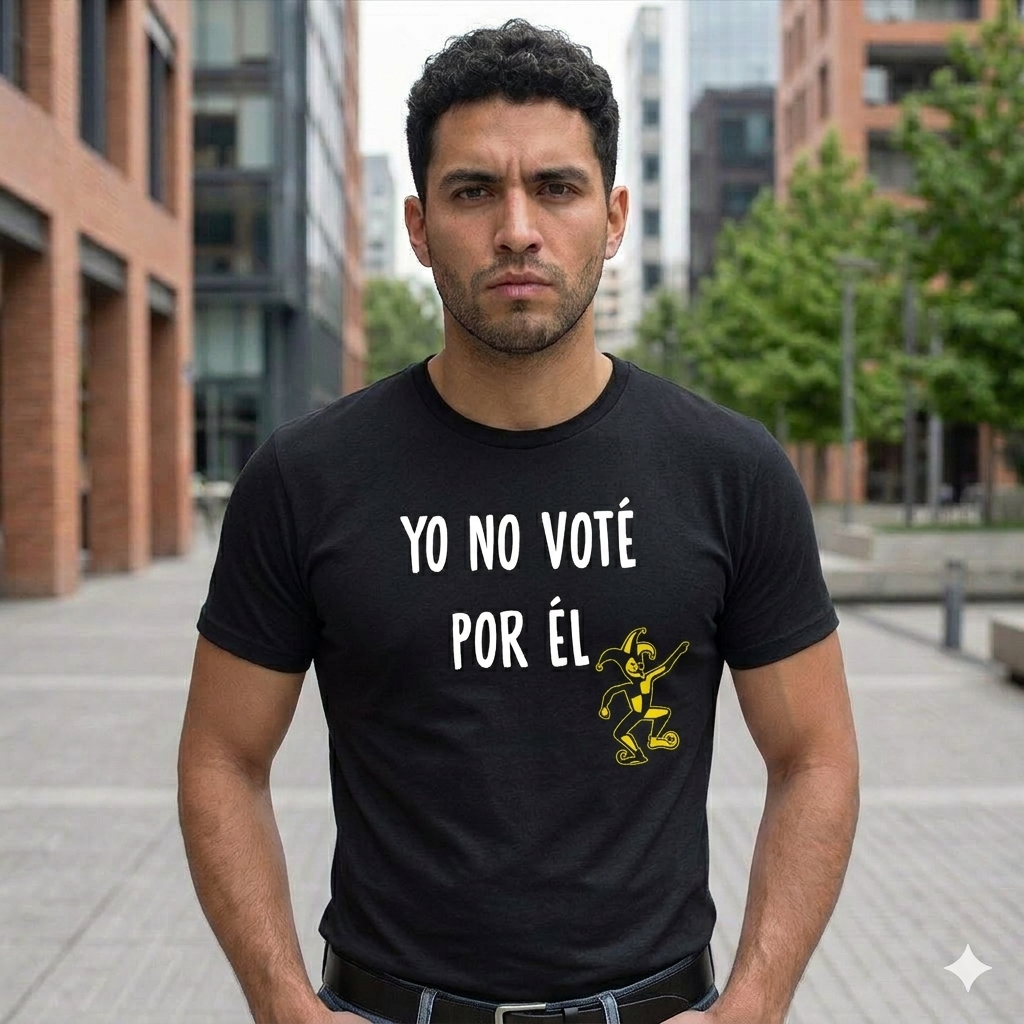 Polera Negra Yo No Voté Por Él Estampada 100% Algodón Estilo-2