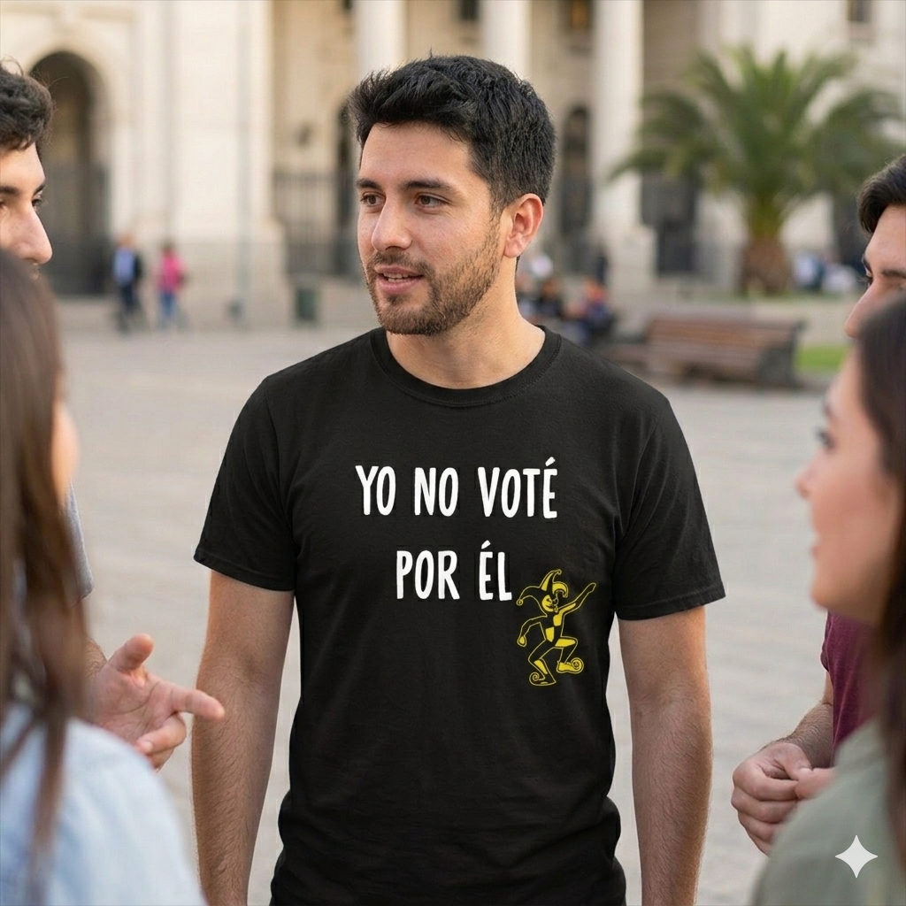 Polera Negra Yo No Voté Por Él Estampada 100% Algodón Estilo-4