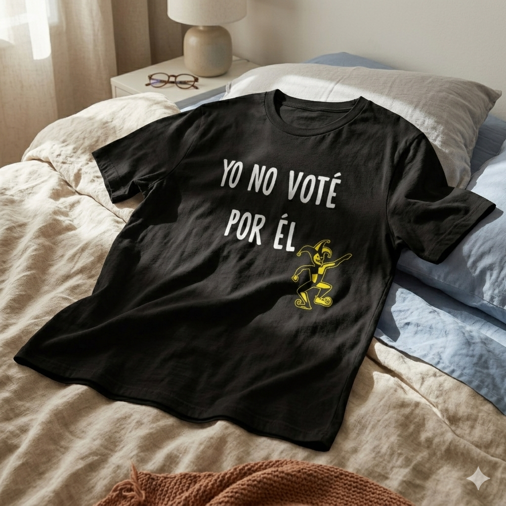 Polera Negra Yo No Voté Por Él Estampada 100% Algodón Estilo-5