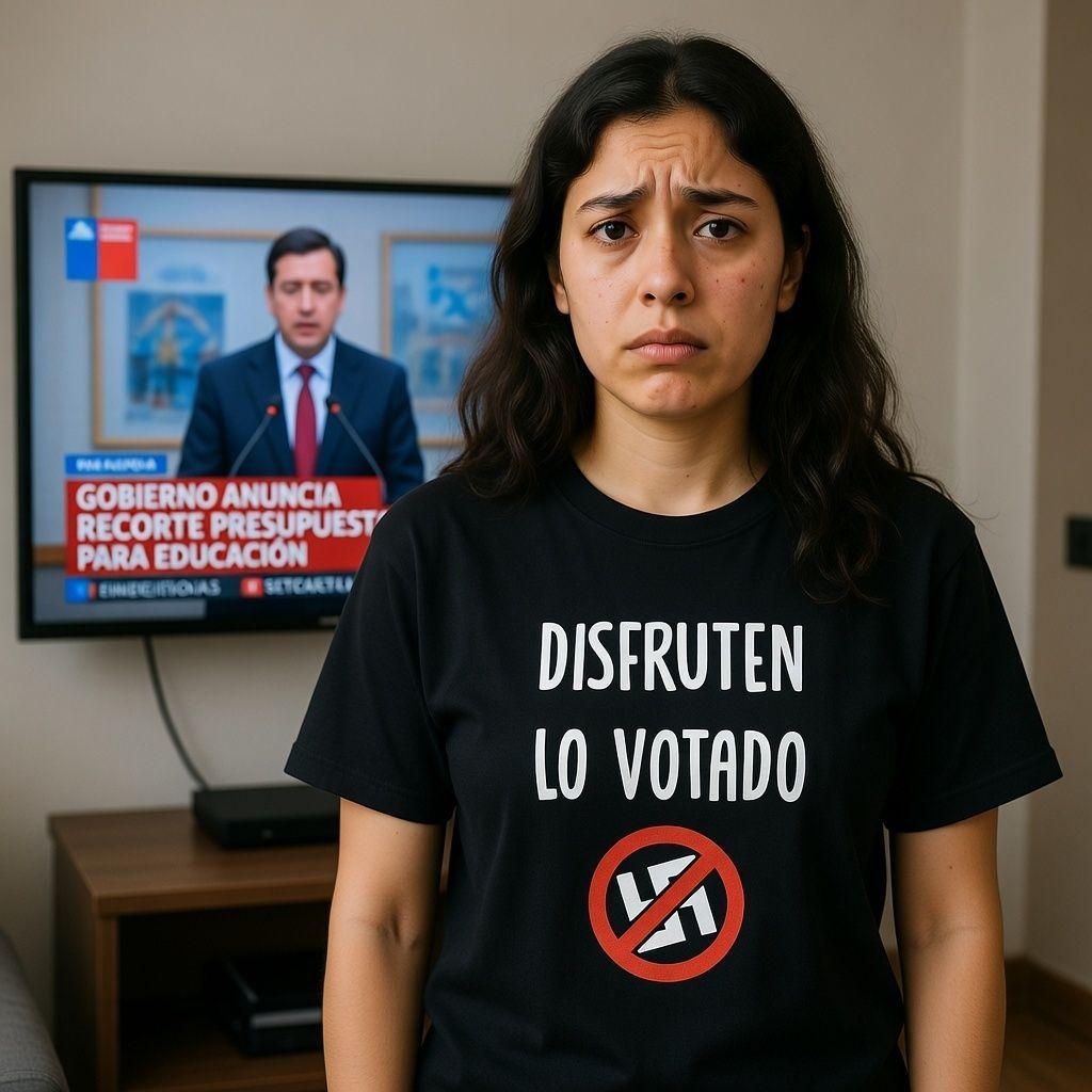 Polera Negra Disfruten Lo Votado Estampada 100% Algodón-3