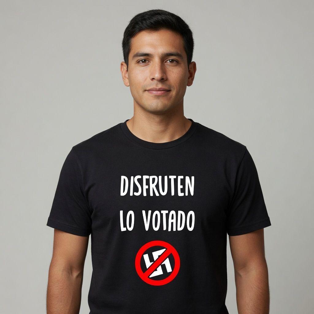 Polera Negra Disfruten Lo Votado Estampada 100% Algodón-4
