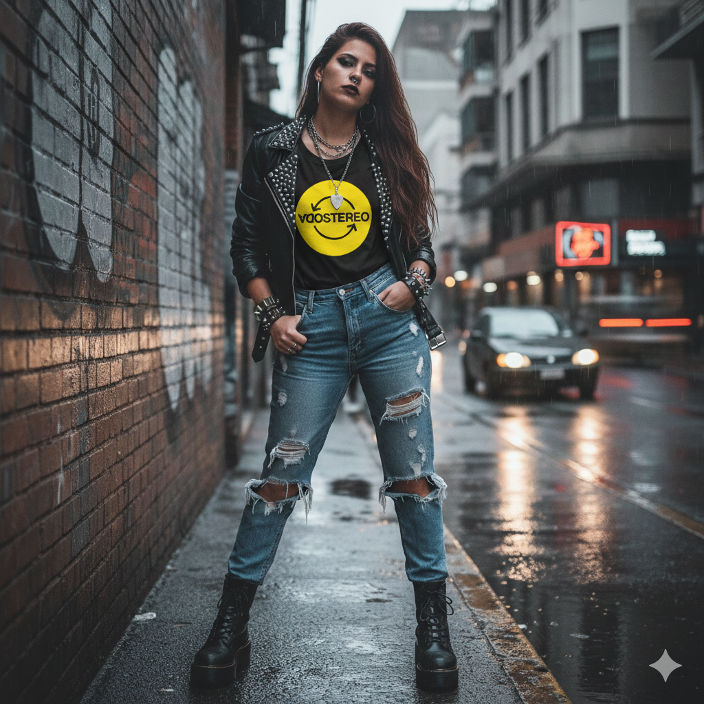 Polera Negra Soda Stereo Logo Circular Estampada 100% Algodón Estilo Rock Argentino-2