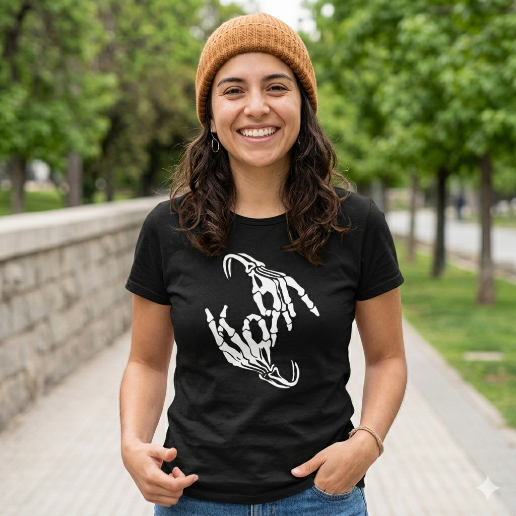 Polera Negra KoRn Skeleton Bone Sign Estampada 100% Algodón Estilo Rock Nu Metal-5