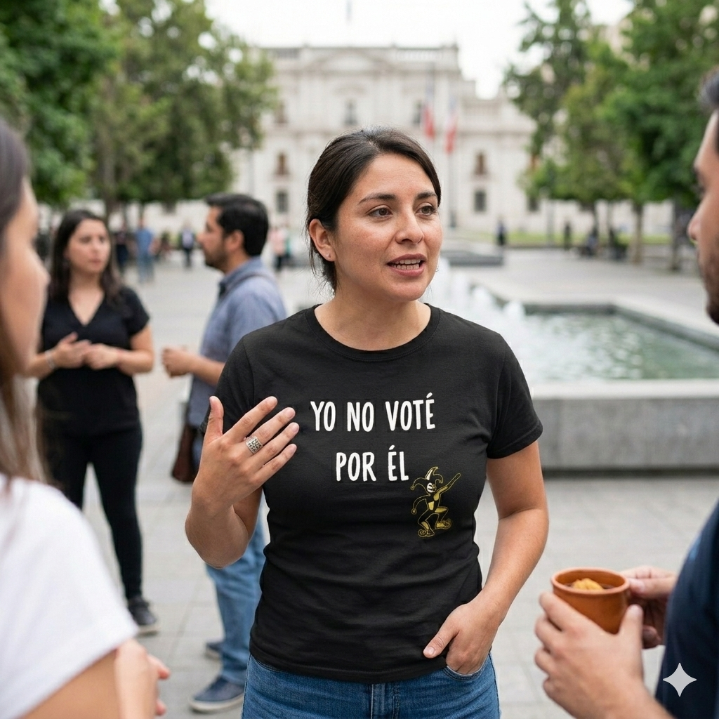 Polera Negra Yo No Voté Por Él Estampada bufón dorado 100% Algodón Estilo-5