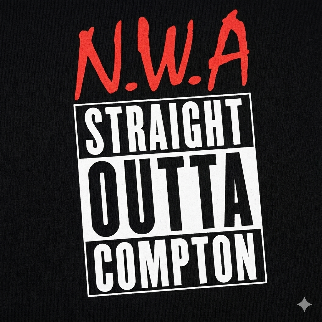 Polerón Negro NWA Straight Outta Compton Estampado Estilo Hip Hop-1