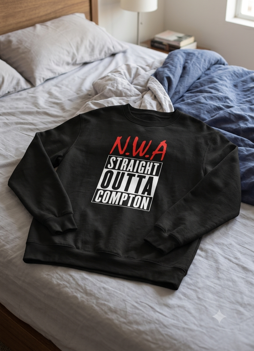 Polerón Negro NWA Straight Outta Compton Estampado Estilo Hip Hop-4