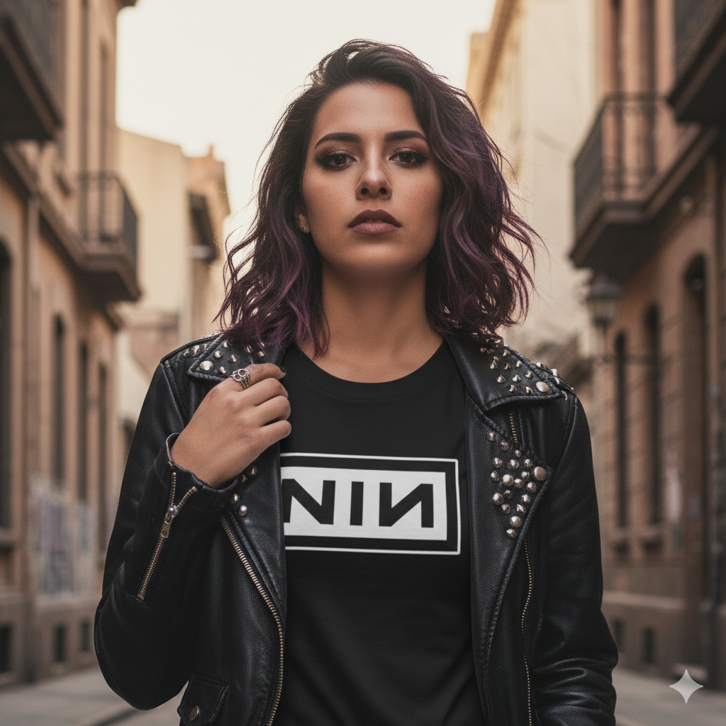 Polera Negra NIN / Nine Inch Nails Estampada 100% Algodón Estilo Rock-5