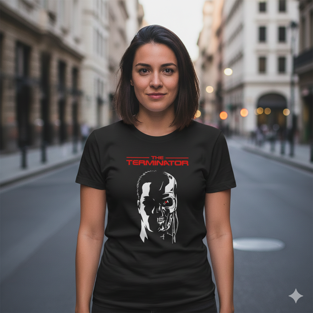 Polera Negra The Terminator Estampada 100% Algodón Estilo Películas-3