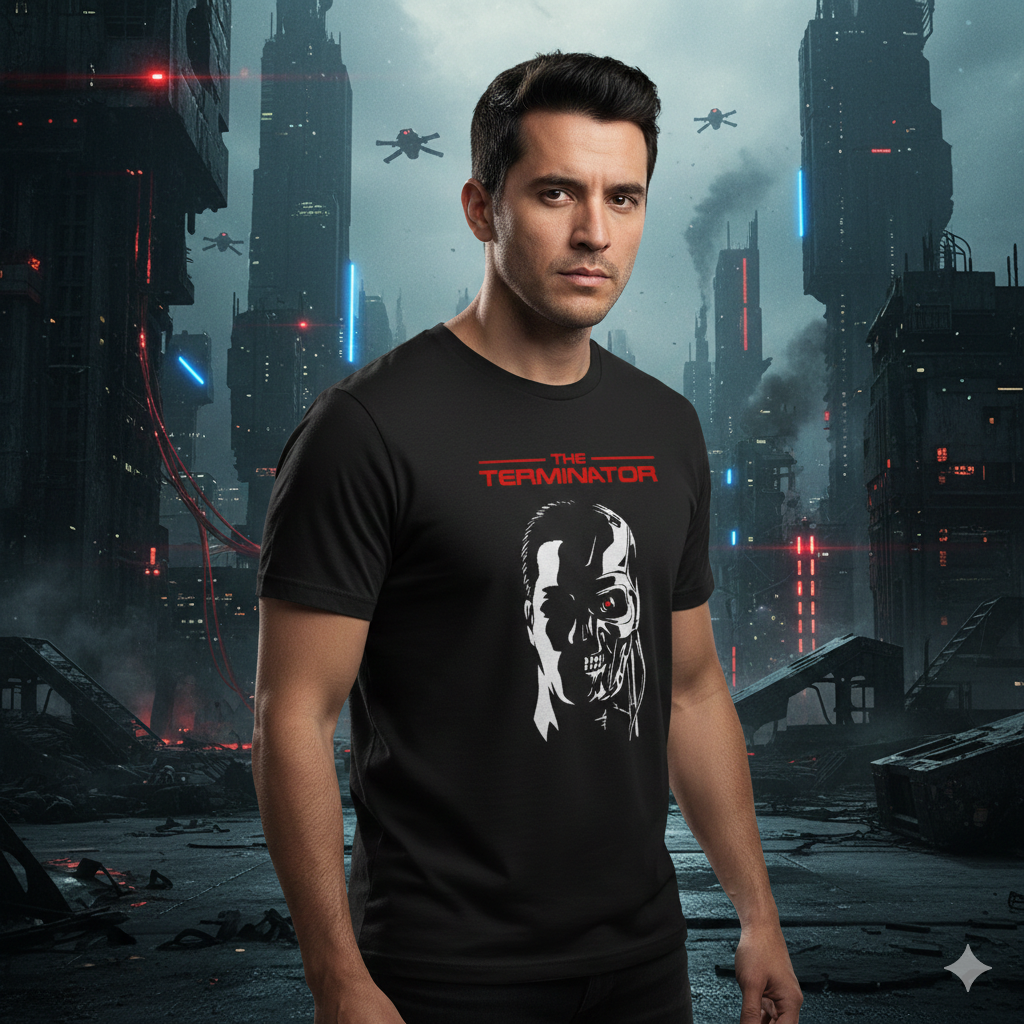 Polera Negra The Terminator Estampada 100% Algodón Estilo Películas-4