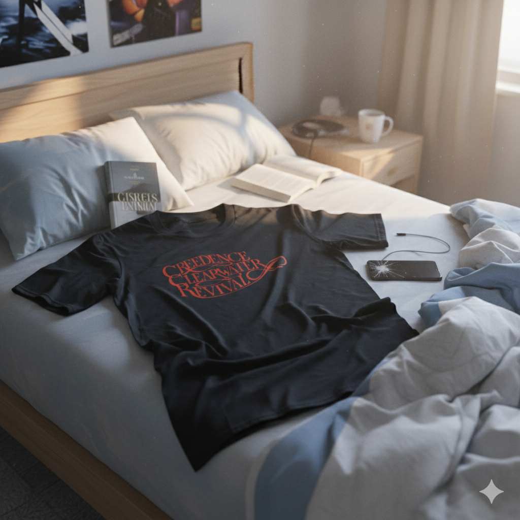 Polera Negra Creedence Clearwater Revival - Estampada 100% Algodón Estilo Rock-6