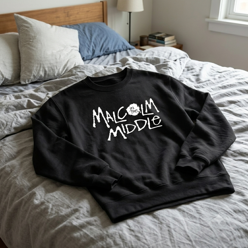Polerón Negro Malcolm in the Middle Estampado Estilo Serie-4